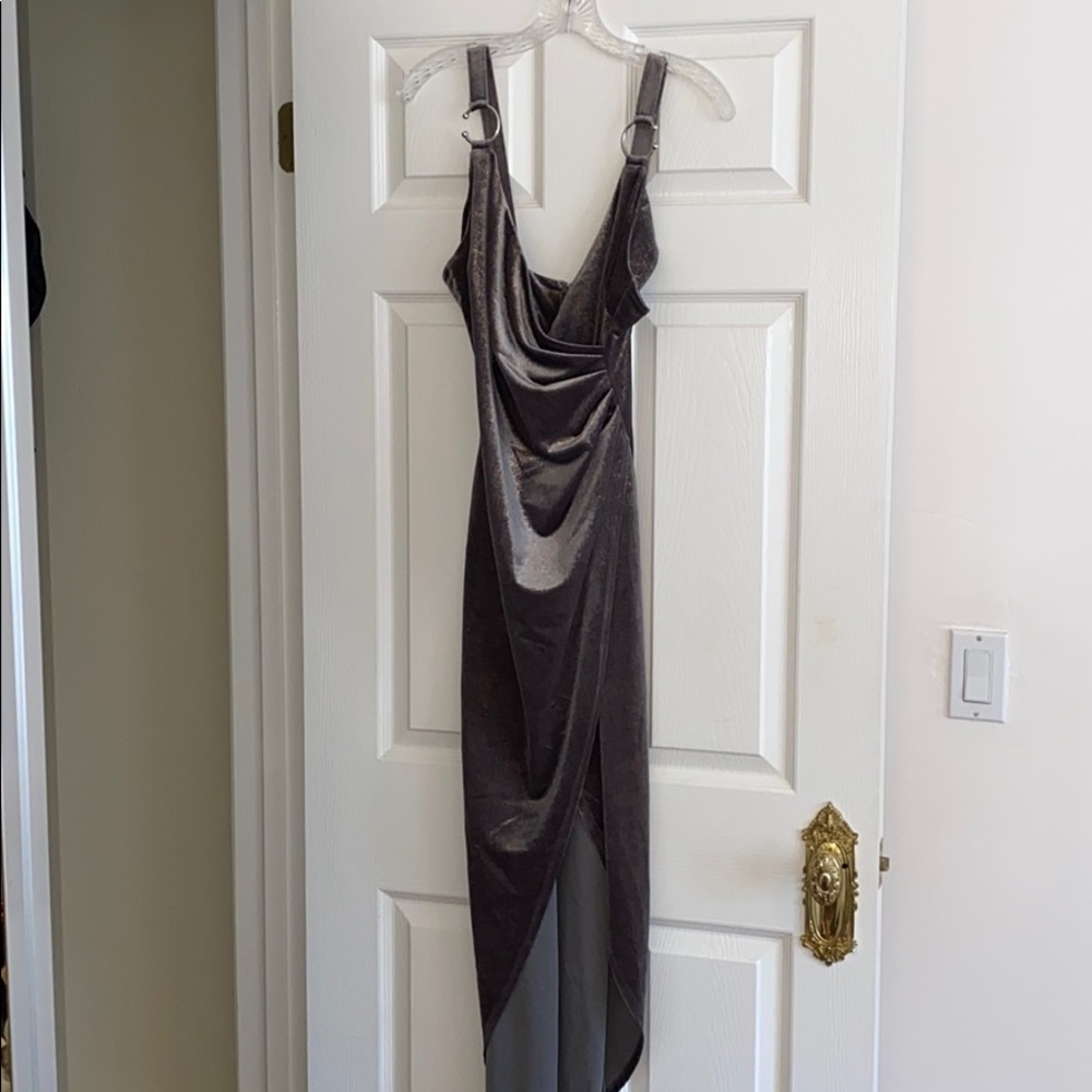 Silver/ Grey Velvet Dress